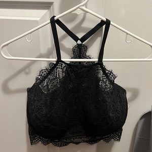Black lace Pink Victoria Secret Bra. Only tried on once. Size Large DD